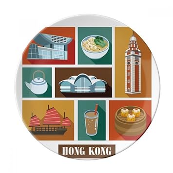 Amazon Com Hong Kong Local Food And Place Dessert Plate