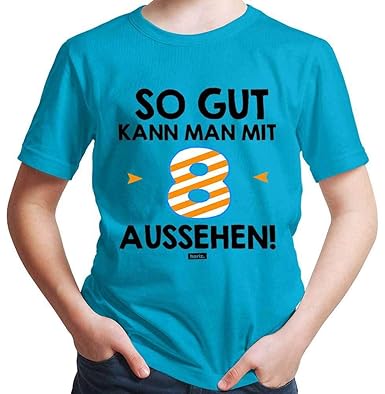 HARIZ Jungen T-Shirt So Gut Kann Man Mit Acht Aussehen 8 Geburtstag Kinder Geschenkidee Inkl. Geschenk Karte