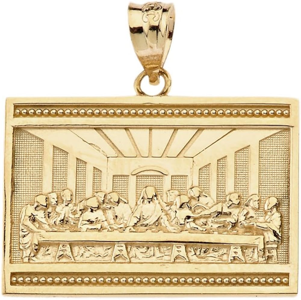 10k Yellow Gold The Last Supper of Jesus with His Disciples