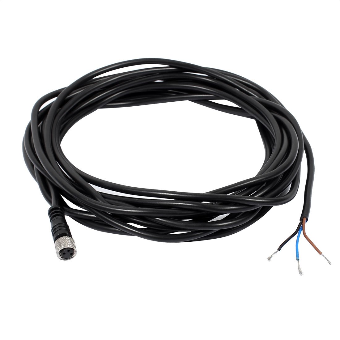 Sourcingmap M8 Female Straight 3 Pins Connector Aviation Socket Electrical Cable 5M