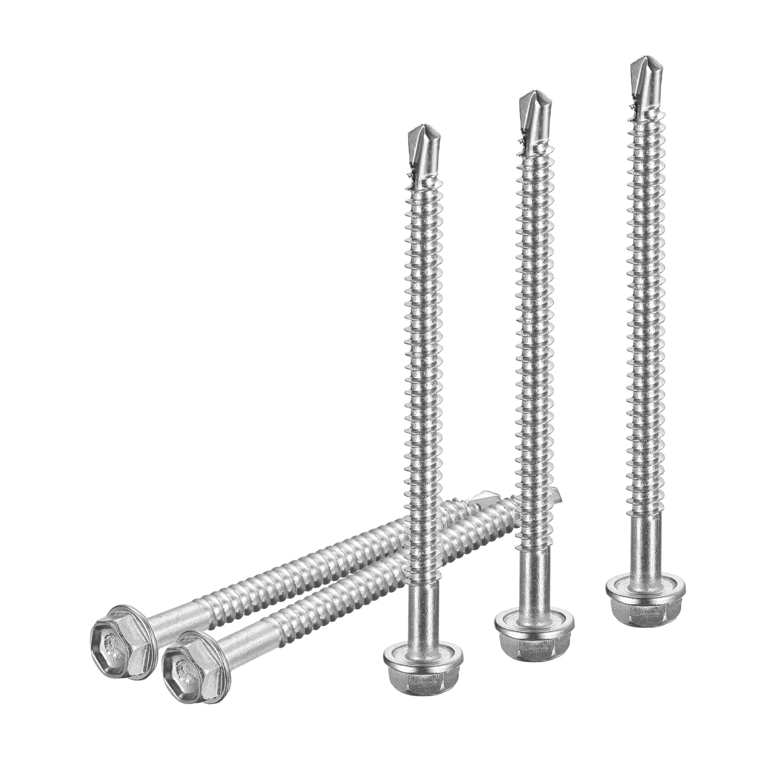 DTGN #10x2-3/4" Hex Washer Head Self Drilling Screws - 50Pack - Good for Machine - 410 Stainless Steel - Self Tapping Sheet Metal Screws — image 1