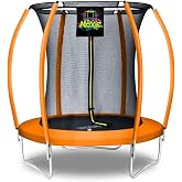 Moxie by Upper Bounce Pumpkin-Shaped Round Trampoline for Outdoor Backyard with Enclosure Net, Recreational, Gymnastics Activity for Kids and Adults, Supports Up to 440 Lbs