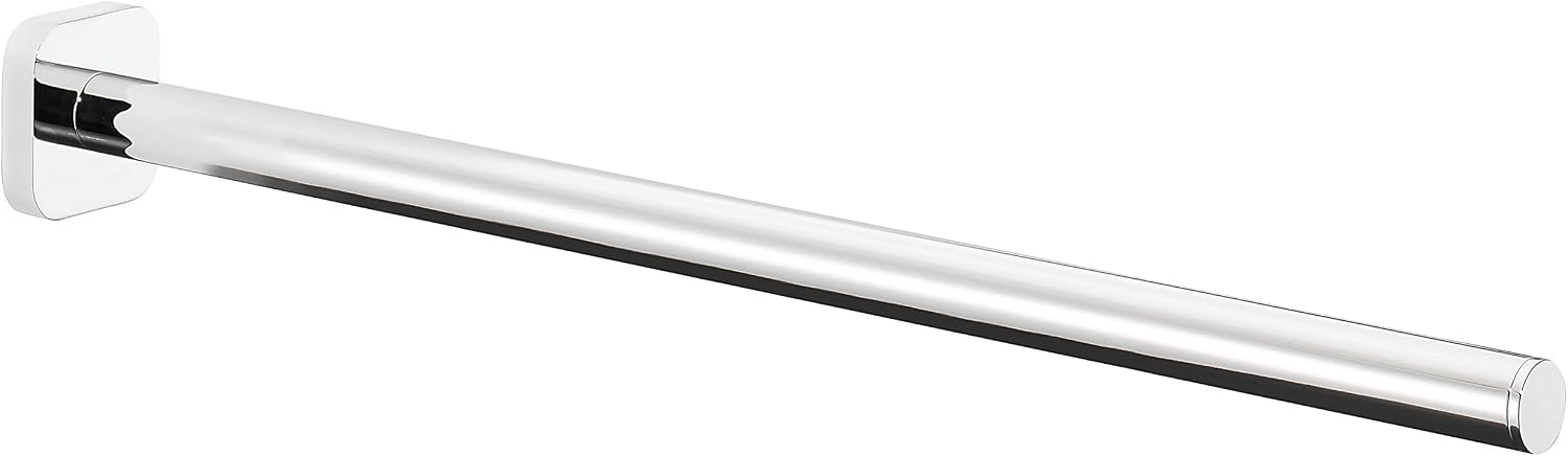 tesa ELEGAANT Towel Holder, Wall-Mounted, One-Arm Towel Holder in Stainless-Steel Design, Single Hand Towel Rail, Waterproof