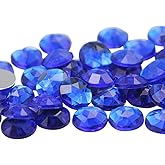 13mm Flat Back Round Acrylic Rhinestones Plastic Gems for Jewelry Making Costume Jewels Cosplay Embelishments - 50 Pieces (Blue Sapphire .PH)