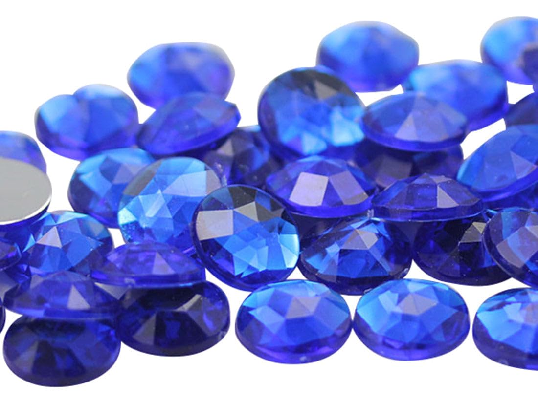 Photo 1 of 15mm Flat Back Round Acrylic Rhinestones Plastic Gems for Jewelry Making Costume Jewels Cosplay Embelishments - 40 Pieces (Blue Sapphire .PH)