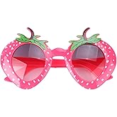 Amosfun Strawberry Glasses Funny Party Sunglasses Accessory for Kids and Adults Summer Beach Festival Costume
