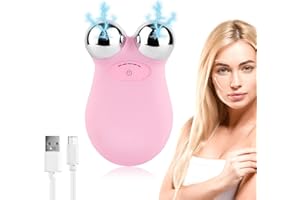 FETUIO Microcurrent Face Device, USB Microcurrent Facial Shaping Tool for Facial Wrinkle Removal and Anti-Aging，Mini Microcurrent Face Lift Device for Face Lifting and Facial Sculpting (Pink)