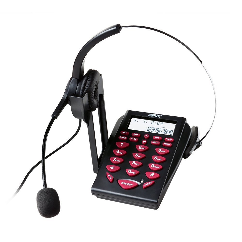 HA0098 Dialpad AGPtEK Call Center Dialpad Headset Telephone with