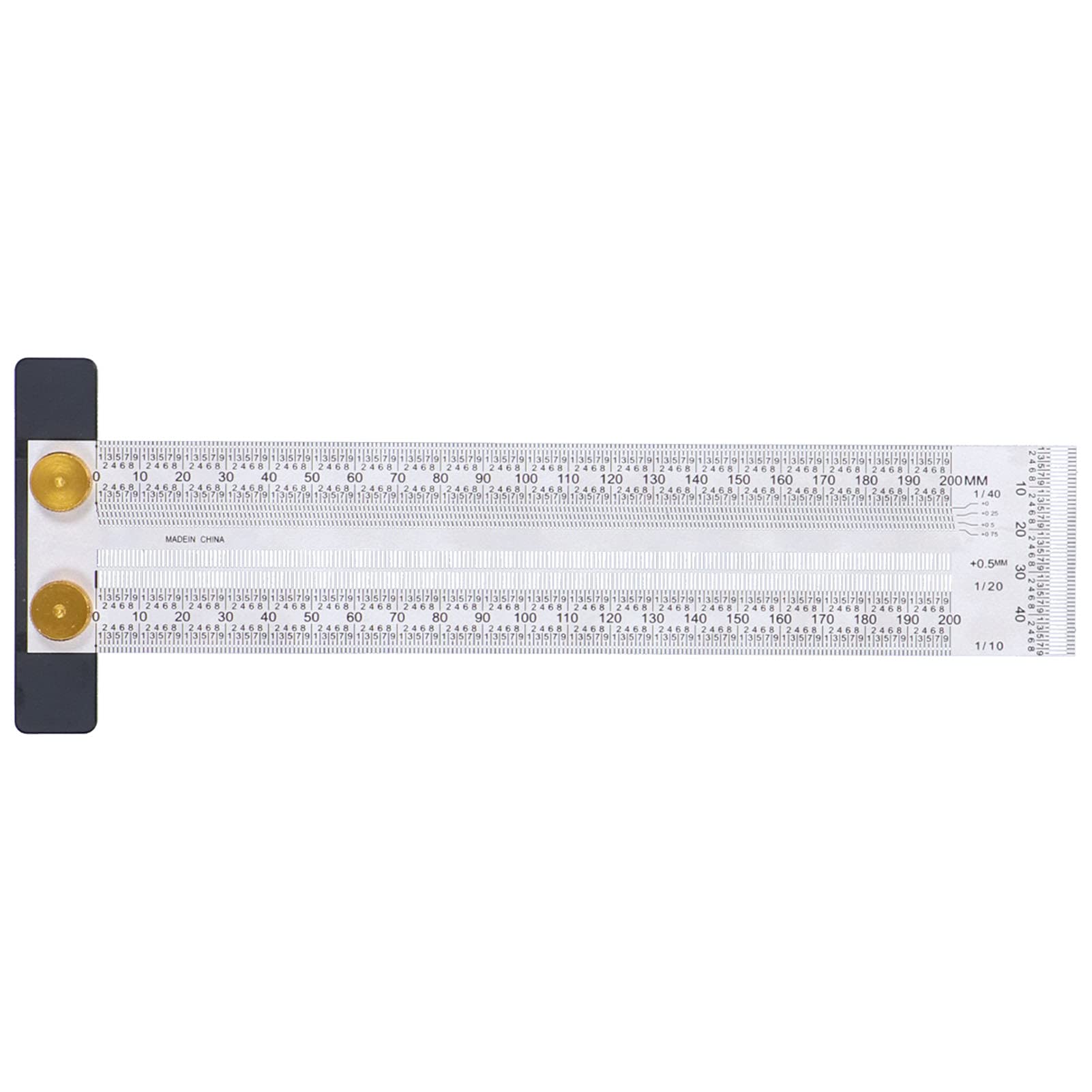 Stainless Steel Line Ruler, Marking Scale, High Precision Multifunctional Woodworking T Ruler for Cutting Sawing Scribbling Ruler, Marking Scale (200mm)
