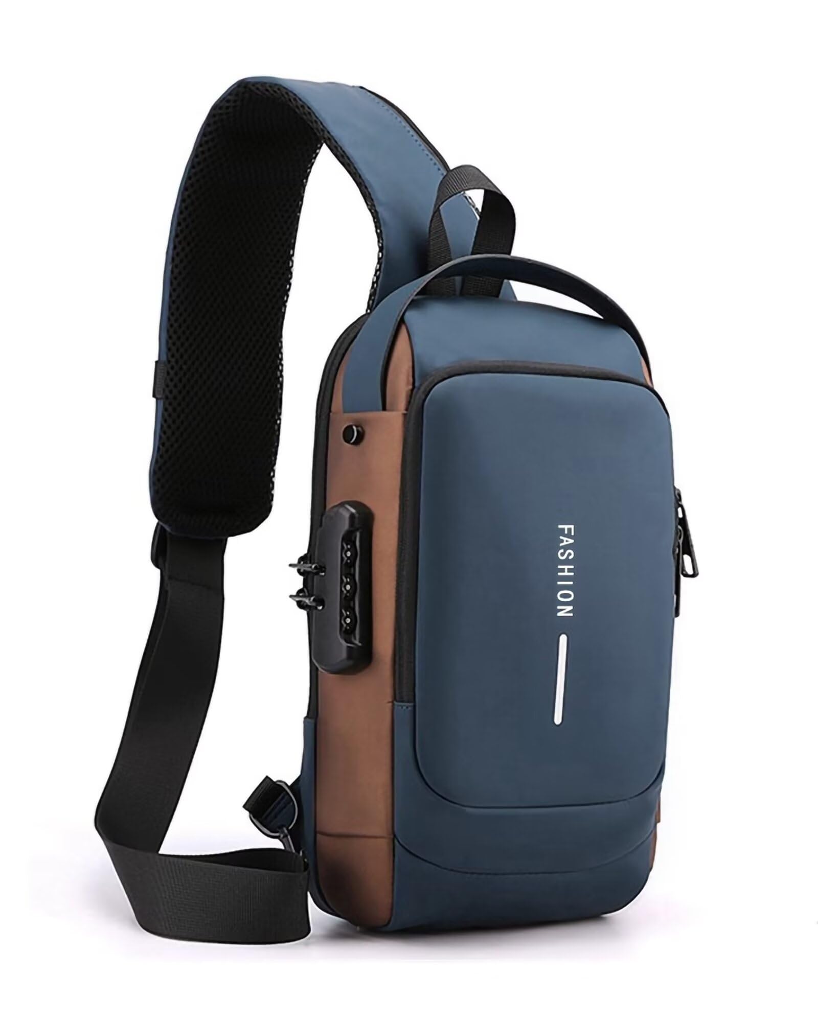 HAN-LBG Anti Theft Sling Bag Men Women, Casual Crossbody Bag with USB Charging Port, Waterproof Shoulder Chest Bag Sling Backpack for Hiking Cycling Running Travel