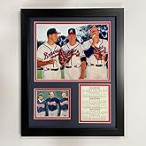 Legends Never Die "Tom Glavine, Greg Maddux and John Smoltz Framed Photo Collage, 11 x 14-Inch (11179U), Black