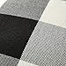 MIULEE Halloween Pack of 2 Farmhouse Buffalo Check Plaids Linen Throw Pillow Covers Soft Soild Decorative Home Decor Outdoor Cushion Case for Sofa Bedroom 18 x 18 Inch, Black and White