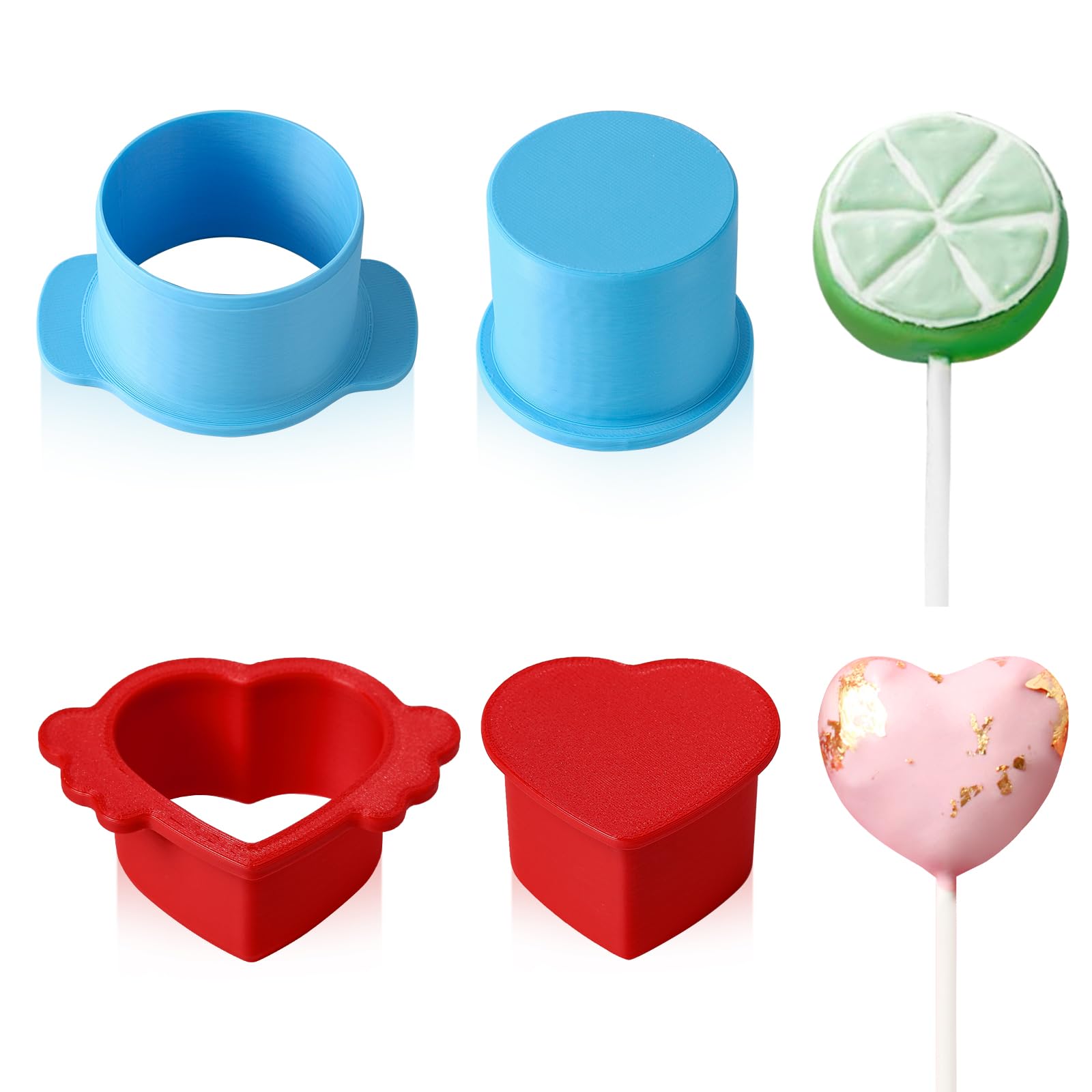 Photo 1 of **MISSING THE RED PUSHER** MITCHENIFY Circle and Heart Cake Pop Cutter and Pusher, 3D Printed Cake Pop Molds Shapes Press Set, Baking Tools for Home Baking, Birthday Parties, Wedding Desserts