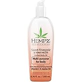 Hempz Sweet Pineapple & Honey Melon Herbal Hydrating Multi-Purpose Body Oil for Body - Moisturizing Bath, Shower, or Shaving Oil for Dry or Sensitive Skin for Women & Men, 6.76 Oz