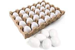 SallyFashion 24 PCS White Wooden Eggs Easter Eggs Fake Eggs for Children DIY Game, Kitchen Craft Adornment, Toy Foods