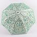 Honeystore Wedding Lace Sun UV Parasol 2 Folding 3D Flower Embroidery Umbrella Green