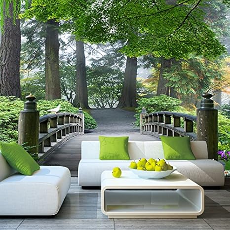 Amazon Sykdybz 3dシルク布壁紙 寝室用ステレオフィルム シームレス壁カバー ガーデン壁紙 森林地帯 壁画 Bizhifuzhi02 3423 壁紙
