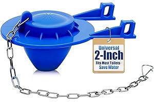 LYDIA'S DEAL Universal Toilet Flapper Replacement Kit 2-Inch, Fits Kohler, Toto, American Standard Toilet Tank - High Performance Water-Saving Rubber Flush Valve with Stainless Steel Chain, Easy to Install (Blue)