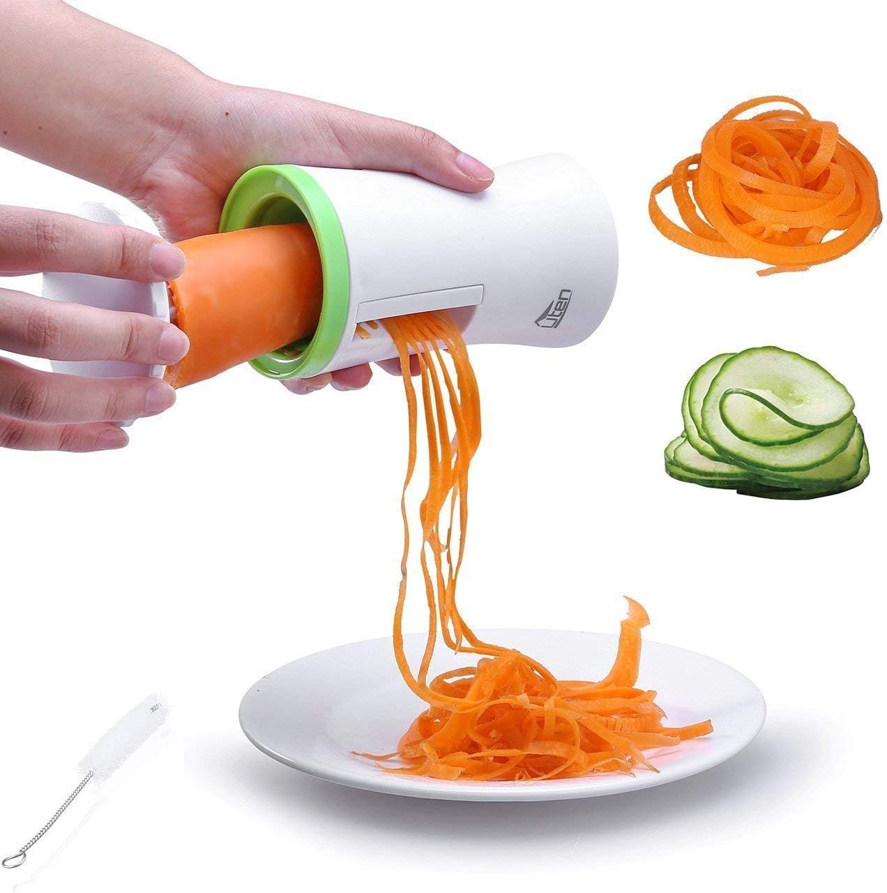 Uten Vegetable Spiralizer Slicer Hand Held Spiral Slicer Easy Clean