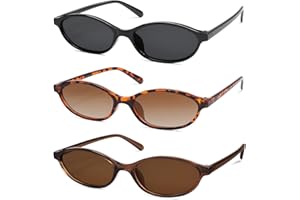 HERJOUR Retro Oval Cat Eye Sunglasses for Women Y2k Trendy Narrow Sunnies Designer Sun Glasses AR82253