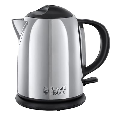 Russell Hobbs 20190-70 Chester - Hervidor compacto de acero inoxidable pulido, capacidad para 1 l, color plateado y negro