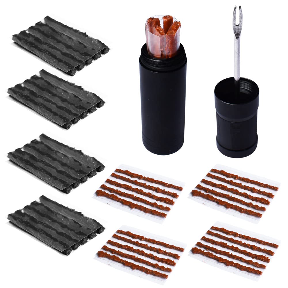 Pirhosigma Bike Tubeless Tire Tyre Repair Kit Plugger Plugs Tool Repair Tires Fix Flat Puncture MTB and Road Mountain Bicycle +45 Strips (20 x1.5 mm + 5 x 2.5 mm + 20 x 3.5 mm)