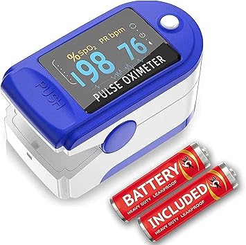 Necwa Pulse Oximeter | Blood Oxygen Saturation And Heart Rate Monitor| Blood Oxygen Meter Finger Oximeter Finger with Pulse| O2 Monitor Finger for Oxygen