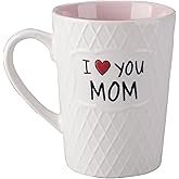 I Love You Mom Coffee and Tea Mug - Gift for Mother's Day, Valentine's Day, Christmas, Birthdays - Best Mom Ever - 16oz Ceramic, Microwave-Safe