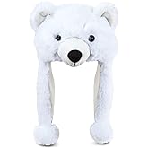 DolliBu Plush Hat – Soft Fleece Beanie with Ear Flaps, Warm Winter Hat for Kids, Teens & Adults – Funny Costume, One Size
