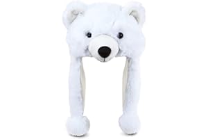 DolliBu Plush Hat – Soft Fleece Beanie with Ear Flaps, Warm Winter Hat for Kids, Teens & Adults – Funny Costume, One Size