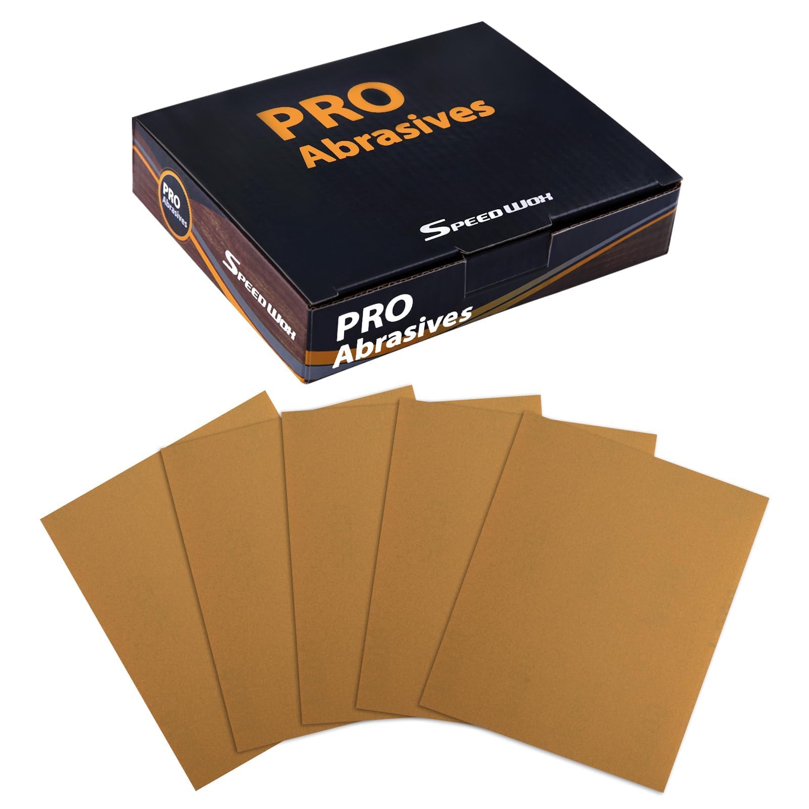 SPEEDWOX 1/4 Sheet Sandpaper Sheets 25PCS Premium Sand Paper 500 Grit Sanding Sheets 5.5" x 4.5" Sandpaper for Wood Metal Automotive Furniture Woodworking Clip-On, Hand Sanding Blocks