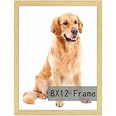 RUN HELIX 8x12 Picture Frame Oak for Wall Hanging or Tabletop- Wall Mounting Horizontally or Vertically8x12 Wall Gallery Poster Photo Frame for 12 by 8Photos, Oak