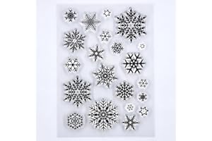 DDOUJOY Merry Christmas Snowflake Star Background Clear Stamps for Card Making Decoration and DIY Scrapbooking 3090926