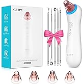 GERY Blackhead Remover Vacuum Pore Extractor Black Head Remover for Face Blackhead Extractor Pore Vacuum Pimple Extractor Skin Tag Remover Tool Pore Cleaner with Red&blue light 3 Modes 4 Suction Heads