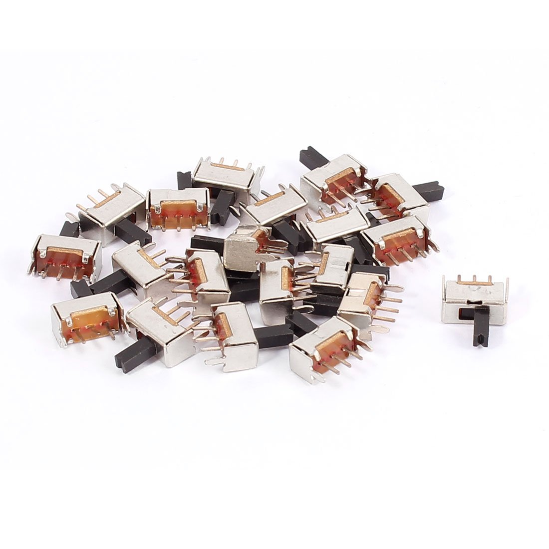 sourcingmap 20 Pcs 3 Terminals PCB Mount 2 Position Horizontal Mini Slide Switch