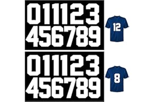 HUIMDERY 36 Pcs Iron on Numbers 8 Inch Jersey Heat Transfer Numbers Big 0-9 Transfer Numbers White Heat Press Numbers Stickers for Sports T Shirts Football Basketball Baseball Uniform Fabric Clothing (White)