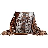 Myra Bag Leather Fringe Purse - Western Style Fringe Purses for Women, Genuine Leather Boho Bags for Women, Cowgirl Gifts
