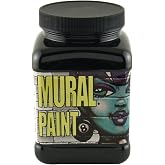 CHROMA Acrylic Mural Paint for Interior and Exterior Murals - Lightfast, Mixable, Hard-Wearing Vibrant Pigment, 16 Oz Blacktop (2398)