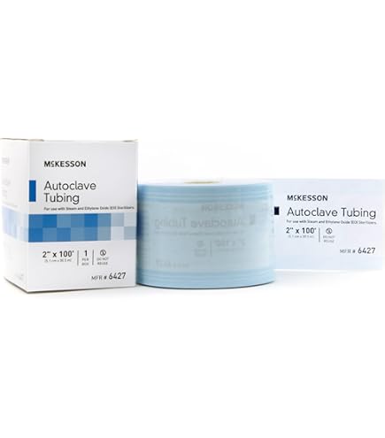 Medline Instrument Sterilization Tubing Roll - Steam & Gas Resistant, 3" X 100 Ft, Case Of 8 Rolls