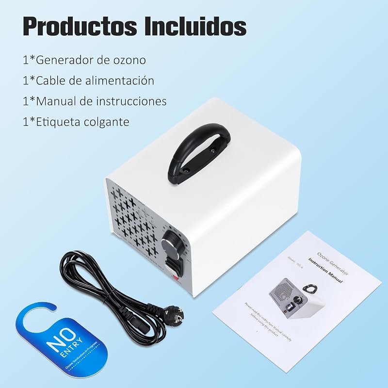 2 En 1 Generador de Ozono 100,000mg/H, Purificador de Aire con Modo de Ozono e Iones Negativos, Profesional Maquina Ozono O3 Ozonizador con Temporizador de 120 Min para Hogar Coche Hotel — foto 8 de 8