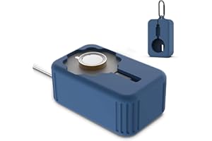 FIOPAZ for Oura Ring Gen 4 Charger Protector Case, Soft Silicone Oura Ring 4 Charger Cover, Drop/Dust/Ageing Resistant for Oura Ring Gen4 Charger Organizer with Keychain, Dark Blue