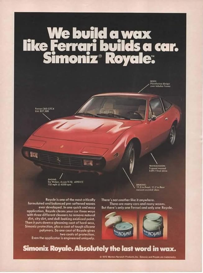 Amazon.com: Magazine Print Ad: 1973 Red Ferrari 365 GTC4 Pininfarina design V-12, 27500, for ...