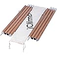 iClimb Strong Elegant Alu. Tarp Poles Set of 2 Height Adjustable with Lantern Hook and Carry Bag, Nature Color