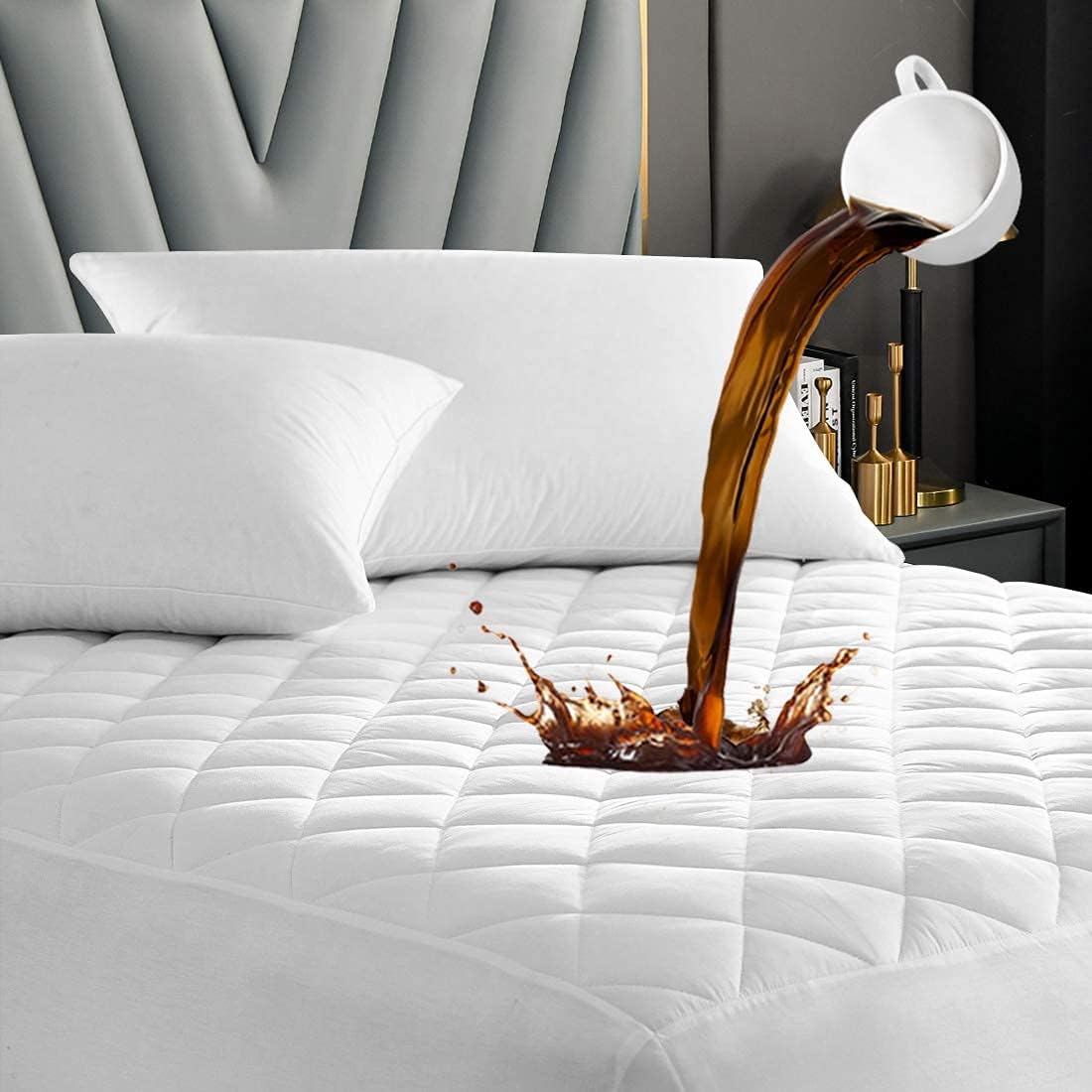 Warmtex Waterproof Mattress Protector Full Size Premium Quilted Fitted Bed Mattress Cover Hypoallergenic Mattress Pad White Breathable Noiseless Vinyl Free Mattress Top 18 Inches Deep Pocket