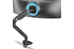 ARES WING Ultrawide Monitor Arm for 17 to 49 Inch Heavy Duty Curved Screen, Holds 44 Lbs, Adjustable Gas Spring Monitor Arm D