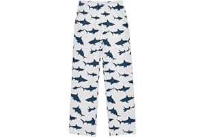 FLildon Pajama Pants 6-14 Years Elastic Waist Navy Blue Sharks Lounge Pajama Pants