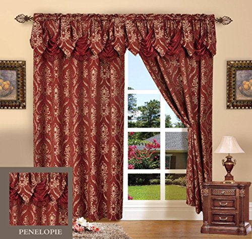Elegant comfort penelopie jacquard look curtain panel s…