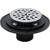 PROFLO PF42958RD Cast Iron Round Shower Drain (2" NH Connection) - Chrome