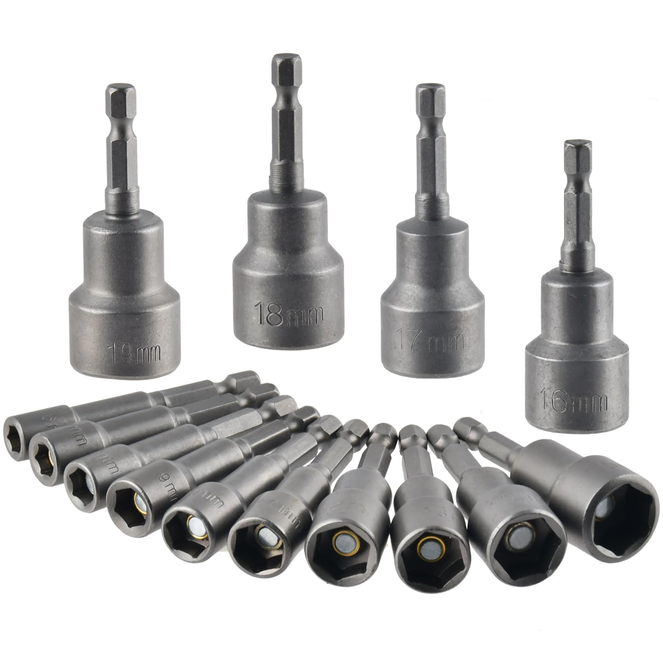 6-19mm Magnetic Nut Setter Driver Drill Bit Set 1/4 inch Hex Shank Quick Change Metric Nut Driver Set - 14pcs — image 1