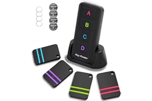 Key Finder,Midlocater 85dB+ Remote Finder Item Tracker RF Locator with Sound,Item Locator Tags with 131ft. Working Range for Finding Key Remote Wallet Passport Pet Phone,1RF Transmitter 4 Receivers